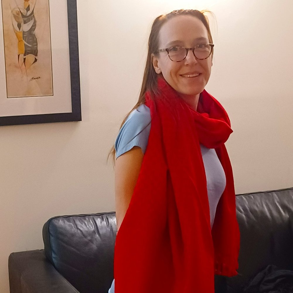 Red Pashmina Cashmere Shawl w/ Tassles.  New